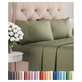 Queen Size 4 Piece Sheet Set - Comfy Breathable & Cooling Bed Sheets Set - Hotel Luxury Bedding for Women, Men, Kids, Teens, Boys & Girls - Deep Pockets, Soft and Wrinkle Free - Oeko-Tex - Sage Green