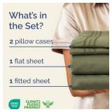 Queen Size 4 Piece Sheet Set - Comfy Breathable & Cooling Bed Sheets Set - Hotel Luxury Bedding for Women, Men, Kids, Teens, Boys & Girls - Deep Pockets, Soft and Wrinkle Free - Oeko-Tex - Sage Green