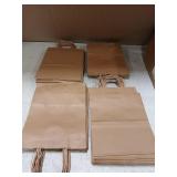 FACEBAG 50-Pack Brown Paper Bags with Handles Bulk, 8x4.25x10.5 Inches,Medium-sized Gift Bags with Handles for Party Favors Take-Out Grocery Shopping & Retail Reusable & Durable