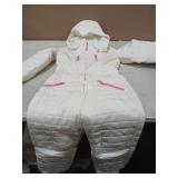 Haloumoning Kids Snow Suit Girls Hooded Waterproof Insulated One Piece Ski Suit 5-14 Years