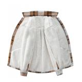 BENGVO Womens Flannel Shacket, Sherpa Lined Plaid Shirt Jacket Women Casual Fleece Outerwear Winter Coat Khaki Medium