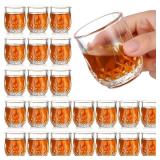 Meanplan 2.7oz Mini Shot Glasses Set Tasting Glasses Heavy Base Clear Shot Cup Cute Cordial Mini Wine Cups for Serving Whiskey, Wine, Juice 6pack