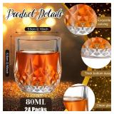 Meanplan 2.7oz Mini Shot Glasses Set Tasting Glasses Heavy Base Clear Shot Cup Cute Cordial Mini Wine Cups for Serving Whiskey, Wine, Juice 6pack