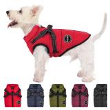V.PET.B.R Dog Winter Coat,Warm Jacket Paded Fleece Dog Vest with Built in Harness,Windproof Reflective Cozy Adjustable Snow Pet Coat Clothes with Zipper for Small Medium Dogs