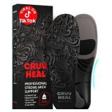 CRUVHEAL 220+ lbs Plantar Fasciitis High Arch Support Insoles Men Women - Orthotic Shoe Inserts - Boot Work Shoe Insole (Gray, M)