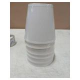 Set of 6 Clip-on Mini Chandelier Lamp Shades,3.5" x 5.1" x 5.5",Small Barrel,Handmade,Traditional Decorative,Natural Linen Lamp Shade,Modern European Style Bell Shade (White)