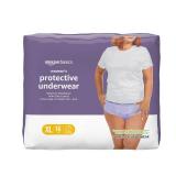 Amazon Basics Incontinence Underwear for Women, Protective, Disposable, Postpartum, Maximum Absorbency, X-Large, Lavender, 16 Count