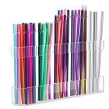 Malldii 9.5 Large Acrylic Straw Holder for Cabinet Door - Reusable Tumbler Straw Organizer Storage, Small Kitchen Accessories Container, Ultra Sticky Cupboard Door Mounted (Transparent)