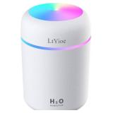 LtYioe Colorful Cool Mini Humidifier, USB Personal Desktop Humidifier for Car, Office Room, Bedroom,etc. Auto Shut-Off, 2 Mist Modes, Super Quiet. (White)