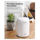 LtYioe Colorful Cool Mini Humidifier, USB Personal Desktop Humidifier for Car, Office Room, Bedroom,etc. Auto Shut-Off, 2 Mist Modes, Super Quiet. (White)