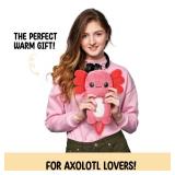 Axolotl Microwavable Unscented Heating Pad for Women and Kids- Cute Soft Cozy Pillow Plush Heatable Warm Stuffed Animals - Kawaii Hot and Cold Plushie Food Toy - Axolotl Gifts for Girls and Boys