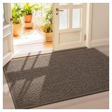 LEKEEPGO Door Mat 36"x59", Non Slip Door Mat Indoor Entrance, Rubber Backing Front Indoor Door Mats Washable Absorbent Low-Profile Doormat Entryway Entry Resist Dirt Inside Door Mats, Brown