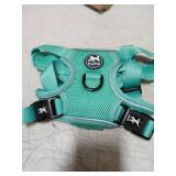 PoyPet Reflective Soft Breathable Mesh Dog Harness Choke-Free Double Padded Vest with Adjustable Neck and Chest(Mint Green,L)