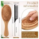 Meanplan 40 Pcs Bamboo Hair Brush Bulk Wedding Hairbrush Gifts for Women Mini Wood Hair Growth for Women Men Wedding Gift(Round Head)
