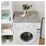 Dustproof Washer and Dryer Covers for The Top Fridge Dust Cover,Anti-slip Washer and Dryer Top Covers for Home and Kitchen-Black Plaid