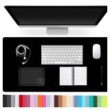 Leather Desk Pad Protector,Non-Slip Desk Pad,on-Slip PU Leather Large Mouse Pad,Easy Clean Desk Protecor Mat,Writing Pad for Office Work/Home/Decor(Black, 23.6" x 13.7")