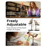 LISEN Cell Phone Stand Phone Holder for Desk Recording Office, Women Office Desk Accessories Gifts PC Gaming Essentials iPhone Stand Gadgets Fit OtterBox Case Switch iPad Air Tablet 4-10 in