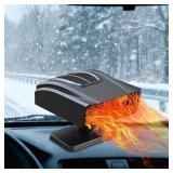 Car Heater,Portable Car Heater,12V Portable Windshield Defogger and Defroster 2 in 1 Modes Fast Heating &Cooling Fanswith Cigarette Lighter Plug 360 Degree Rotary Base(Black)