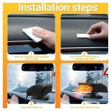Car Heater,Portable Car Heater,12V Portable Windshield Defogger and Defroster 2 in 1 Modes Fast Heating &Cooling Fanswith Cigarette Lighter Plug 360 Degree Rotary Base(Black)