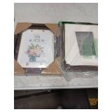 FramePro 2-Pack Rotating Double Sided Picture Frame - 8x10 Floating Double Plexiglass Desk Frames Vertical/Horizontal Display, Brown Wood with 5x7/6x8 Photo Mats