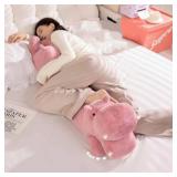 Ryttir 40 Inch 15% Chubbier Large Hippo Stuffed Animal,Soft Weighted Hippopotamus Plush Stuffed Hippos Body Pillow for Kids and Adults - Perfect Christmas Hippo Gifts for Cuddling