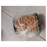 Pangda 49 ft Beaded Garland for Christmas Tree Plastic Artificial Pearl Strands String Beads Trim Roll Chain for Xmas DIY Craft Party Decoration Table Centerpiece Wedding Bouquet(Champagne)