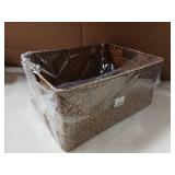OIAHOMY Storage Basket for Shelves, Closet Cube Storage Bins Baskets for Clothes Blanket Towels, Baby Nursery, Toy Baskets Box, Woven Rope Basket, 17.72*12.99*7.87 IN, 2 Packs Brown