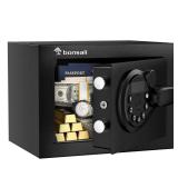 Bonsaii Safe Box with Electronic Keypad, Steel Security Lock Box with Key, 0.23 Cubic Feet, 9.06" W x 6.69" D x 6.69" H, Small Hidden Safe for Cash Jewelry