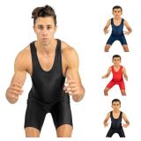 4 Time All American Wrestling Singlet: Black (S 91-120 lbs., Black)