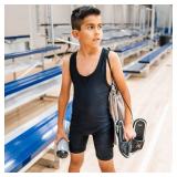 4 Time All American Wrestling Singlet: Black (S 91-120 lbs., Black)