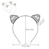 NODG 2 Pieces Crystal Cat Ears Headbands Rhinestone Cat Ear Tiaras for Women Crystal Hair Hoop Women Girls Kids Party Decoration Headdress Cosplay Costume Head wear