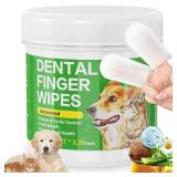 Eglagen Dog Teeth Cleaning Wipes, Dog Dental Wipes for Dogs & Cat, Dog Tooth Brushing Kit, Cat Wipes, Dog Toothbrush and Toothpaste Alternatives (60 Counts)