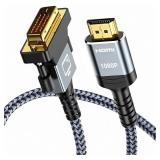 Capshi HDMI A to DVI Adapter Cable 6FT, High-Speed Gold-Plated Plug and Play Bi-Directional Nylon Braid 1080p, DVI to HDMI Adapter for Televison/Monitor/Video Card/Graphics Card