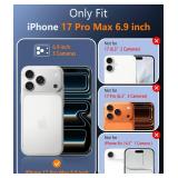 FNTCASE for iPhone 17 Pro-Max Case: Clear Magnetic Phone Cases with Screen Protector Compatible with Magsafe Slim Anti Yellowing Rugged Shockproof Protective Transparent Cell Cover (A-Clear)