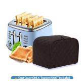 KINMAD Polyester Fabric Quilted Four Slice Bread Toaster Cover Bakeware Protector, Dust and Fingerprint Protection- Best Gift for Mother, Cocoa