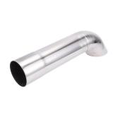 Motoforti 2" ID Inlet Turn Down Exhaust Tip 12" Inch 305mm Overall Length Silver Tone T304 Stainless Steel 2" Outlet OD Tailpipe Tip Surface Polishing Mandrel Bend Elbow Tube