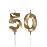 50th Birthday Candles,Gold Number 50 Cake Topper for Birthday Decorations Party Decoration