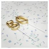 50th Birthday Candles,Gold Number 50 Cake Topper for Birthday Decorations Party Decoration
