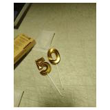 50th Birthday Candles,Gold Number 50 Cake Topper for Birthday Decorations Party Decoration