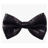 Black Sequin Bow Tie