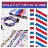 LADYAMZ Colored Hair Extensions 10 PCS, Colorful Party Highlights Clip in Synthetic Hair Extensions, Red and Blue Hair Accessories Hairpiece for Girl Women Party Favor Cosplay Gift 22 In