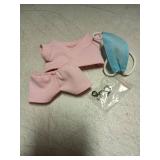 Simgoing 17cm Doll Clothes Doctor Scrubs Outfit with White Coat Face Mask Mini Stethoscope Cute Doctor Medical Costume with Accessories Gift for DIY Dress-up Lovers & Collectors(Pink)