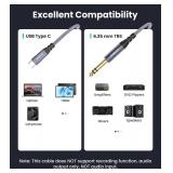 JOMLEY USB C to 1/4 inch Audio Cable 6.6FT, Type C to 6.35mm TRS Stereo Cable, USB C to 1/4 inch TRS Male Cable Audio Jack Cord for Smartphone, Tablet, Laptop, Amplifier, Speaker