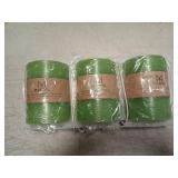 Mozeal Green Unscented Pillar Candles - Set of 3