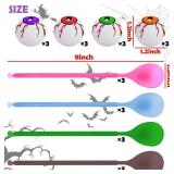 AMENON 12 Player Halloween Games, 12 Halloween Eyeball Egg & 12 Spoon Race Game for Kids Adults, Halloween Party Favors Supplies, Halloween Party Game Toys Outdoor Classroom Carnival Games Treats Gift