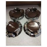 Lug Polished Aluminum Center Caps for Rims 20 Inch Compatible with Chevy Silverado Avalanche Suburban Tahoe 2007-2014, Replace 9596007 9595152 959007 4 pcs 7-1/8\" 6 lug