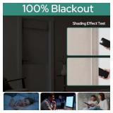 HOMEIDEAS 100% Linen Blackout French Door Curtains, Modern Farmhouse Privacy Door Window Curtains, 26 X 40 Inch Room Darkening Blinds, Shades for Bedroom Decor, 1 Panel, Natural