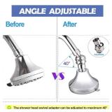 Shower Head Swivel Ball Adapter Brass Adjustable Shower Connector Shower Arm Extension Bathroom Universal Showering Component (Brushed Nickel)