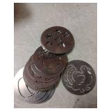 Nuenen 12 Pcs Thanksgiving Cookie Press Set Cookie Press Discs Stainless Steel Stencils Metal Mold Disc for Baking Holiday Cakes Thanksgiving Birthday Cake Decoration, 12 Style (Natural)