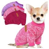 3 Pack Dog Sweaters for Small Dogs Girl Boy Winter Fleece Clothes Warm Soft Dog Sweatshirt Outfit for Dogs Cats Pet Apparel (Wine Red, X-Large)